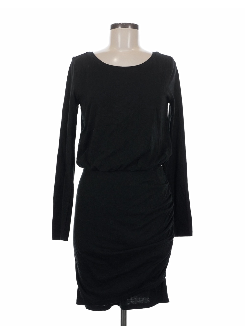 Leith Black Long Sleeve Blouson Knit Dress Size M